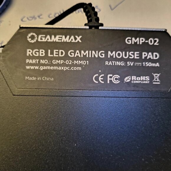 GAMEMAX Computer Gaming Mouse Pad w/9 Lighting RGB Modes & Fingerprint Access - Picture 6 of 6